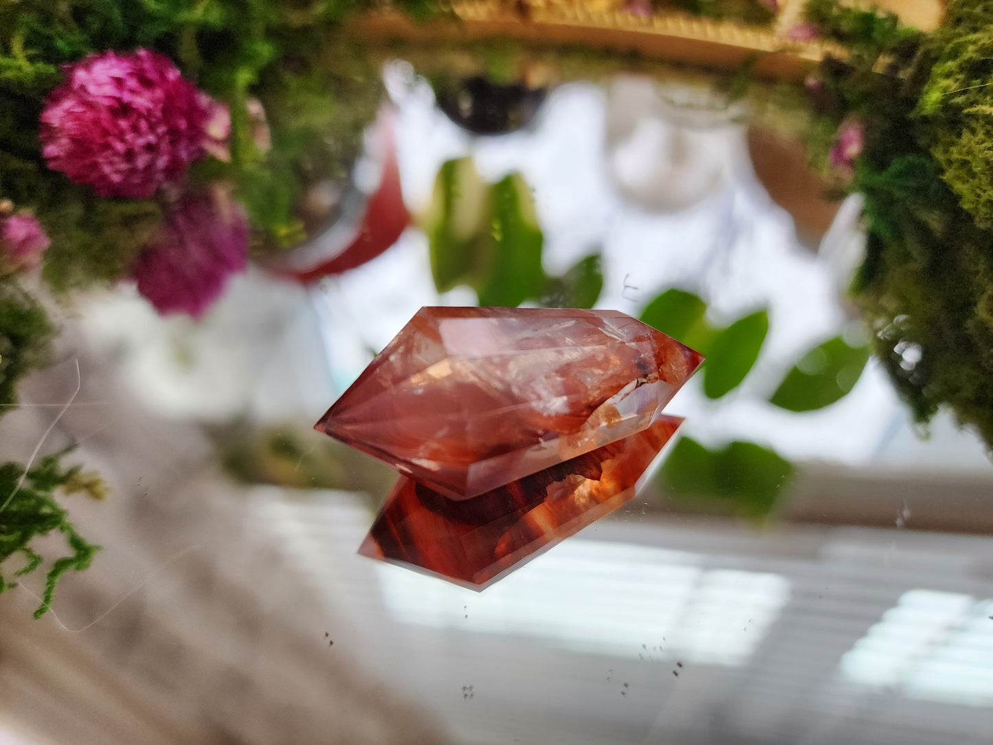 Fire Quartz Vogel Double Point