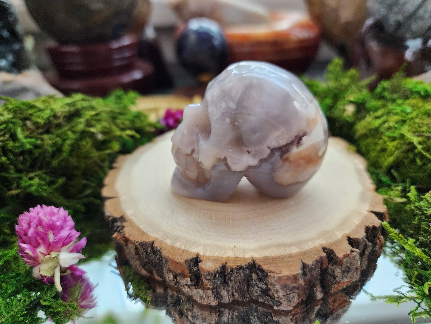 Flower Agate Skull