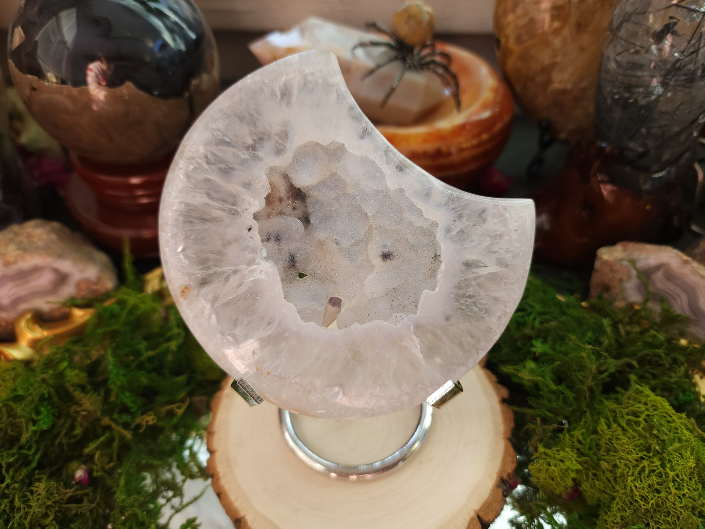 Clear Druzy Agate Moon