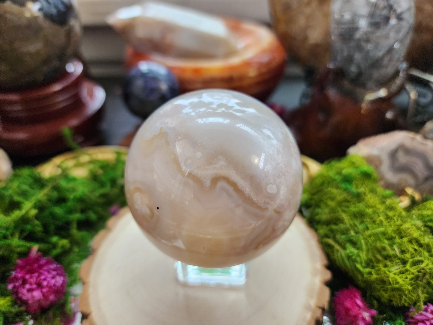 Flower Agate Sphere