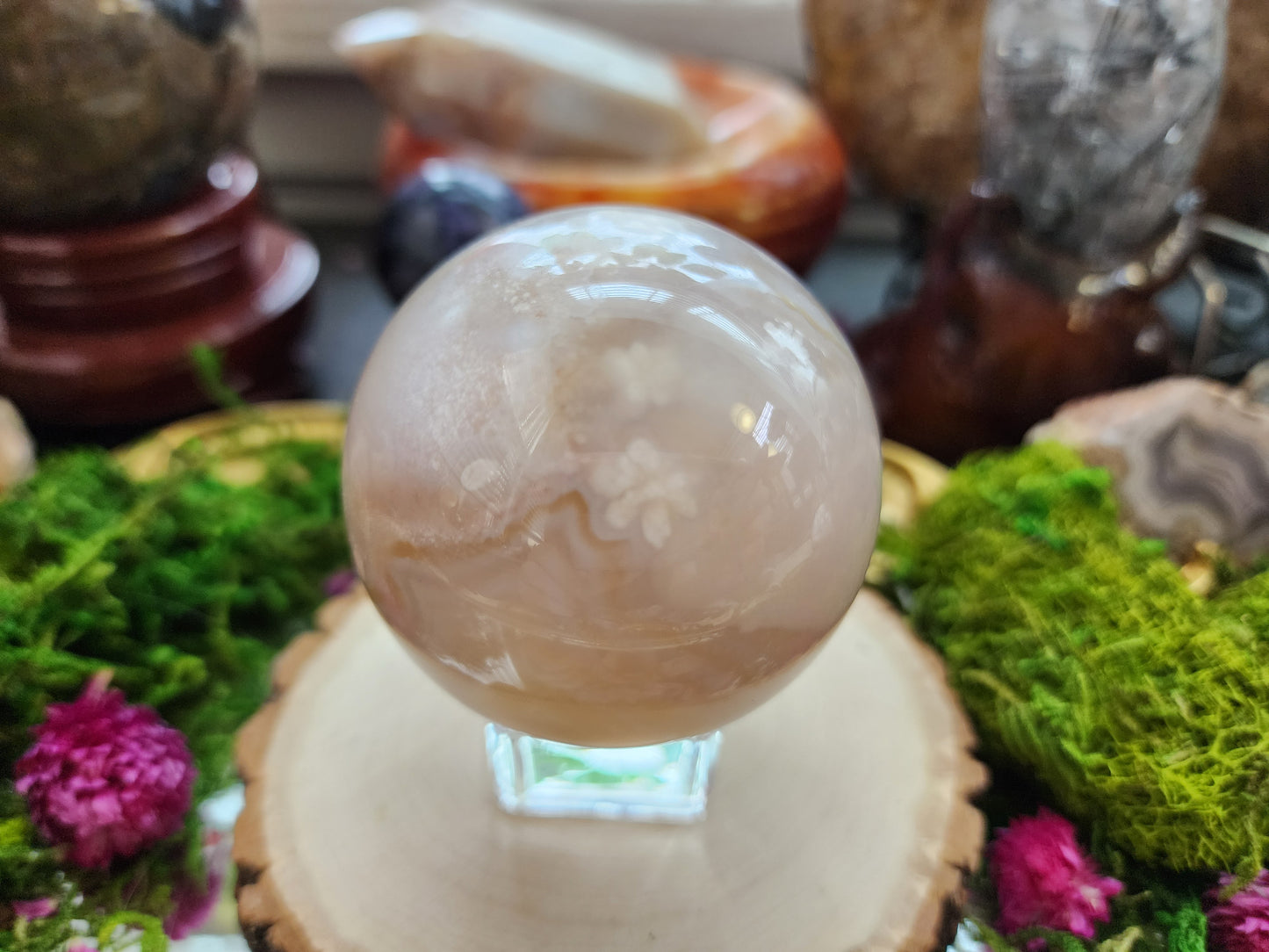 Flower Agate Sphere