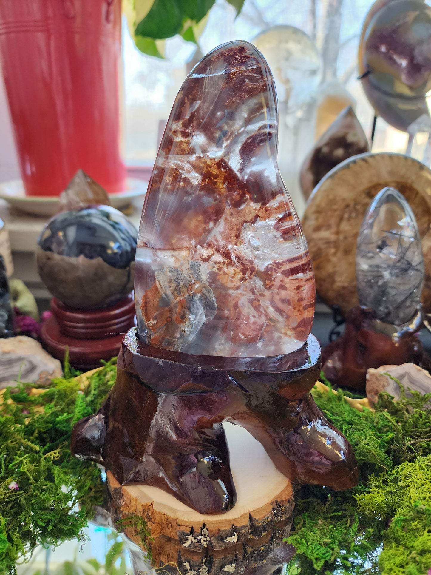 Lodalite (Garden Quartz) Freeform with Custom Stand