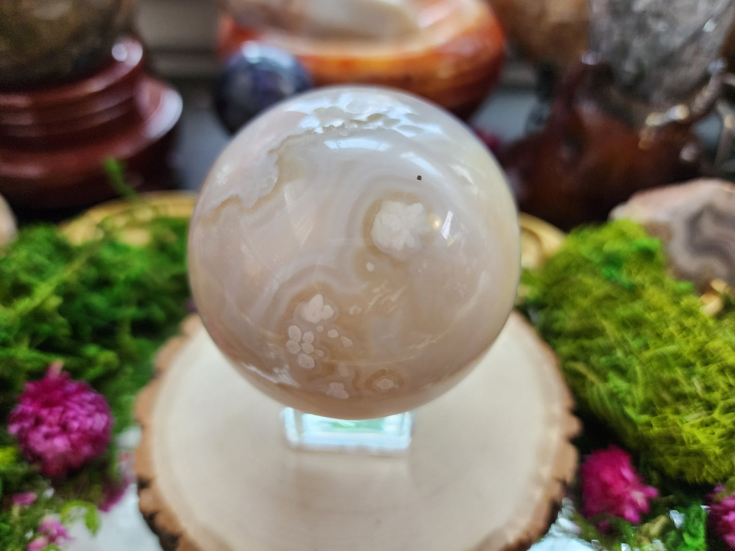 Flower Agate Sphere