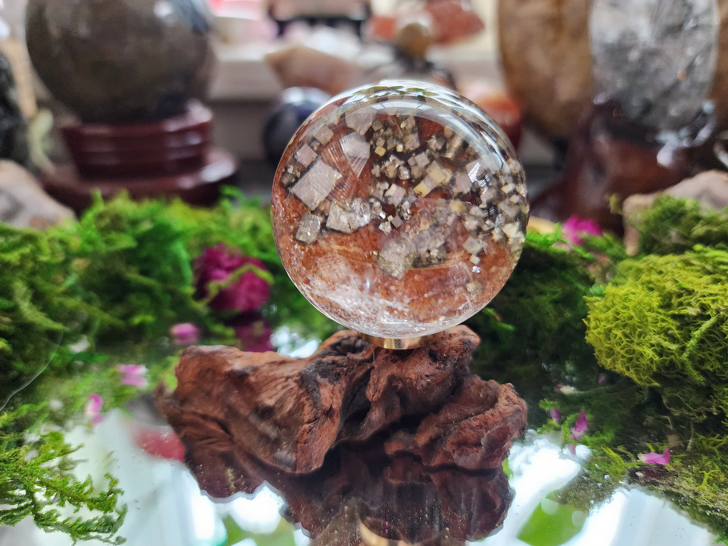 Garden Quartz and Pyrite Sphere (Partially Man Made)