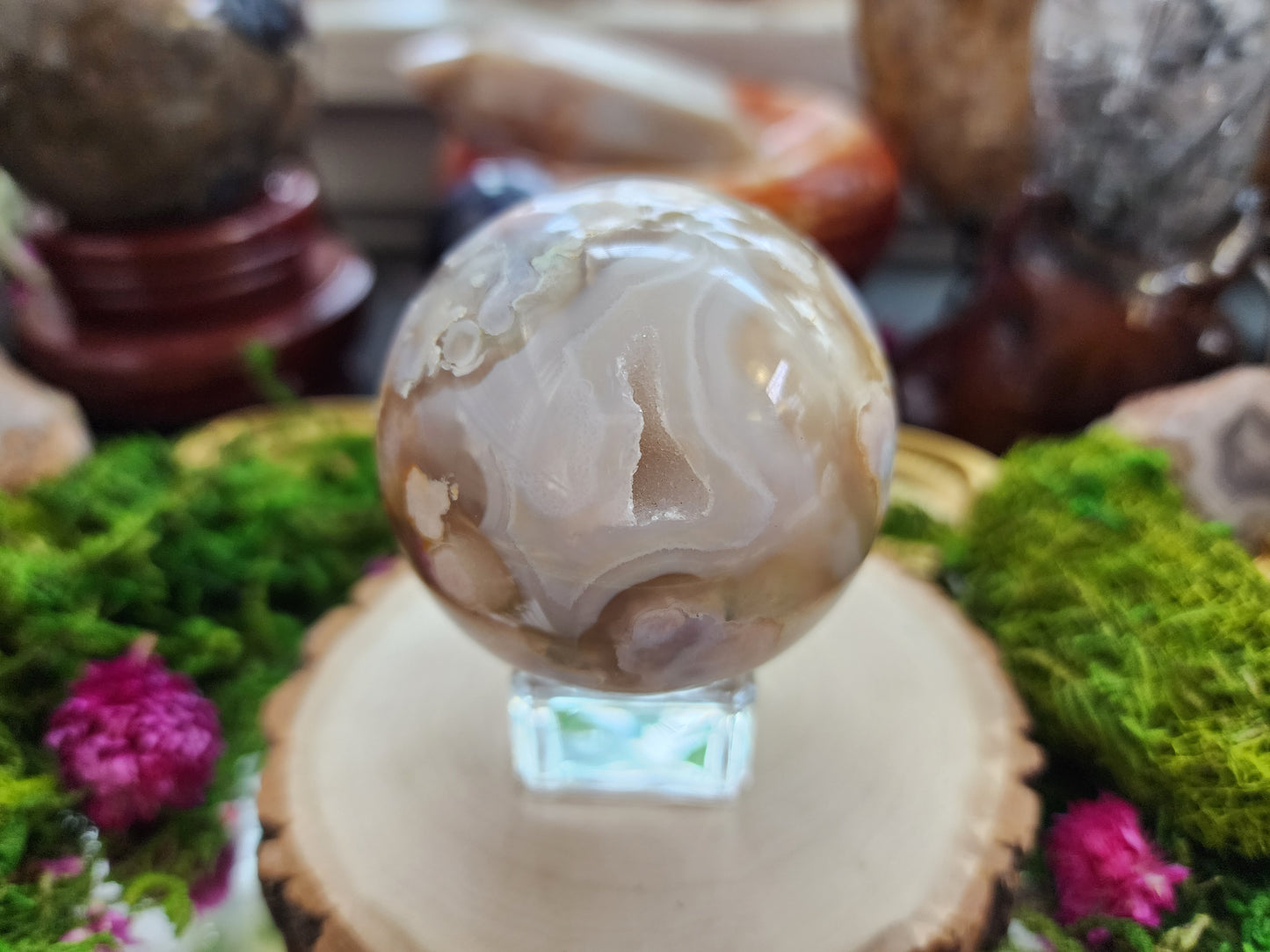 Flower Agate Sphere