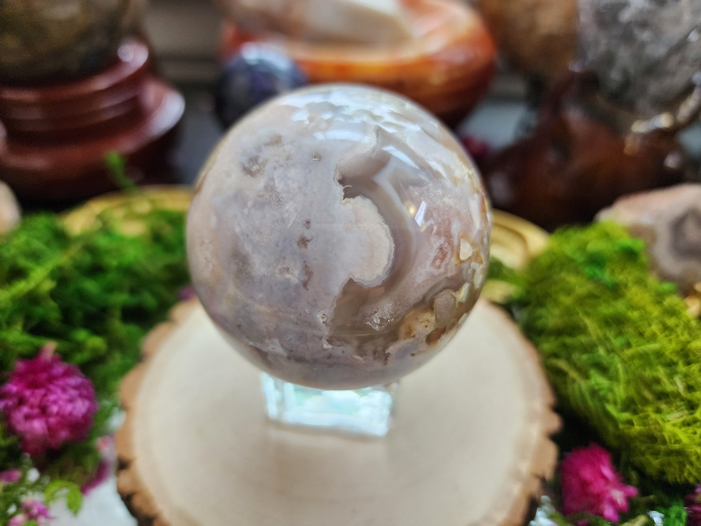 Flower Agate Sphere